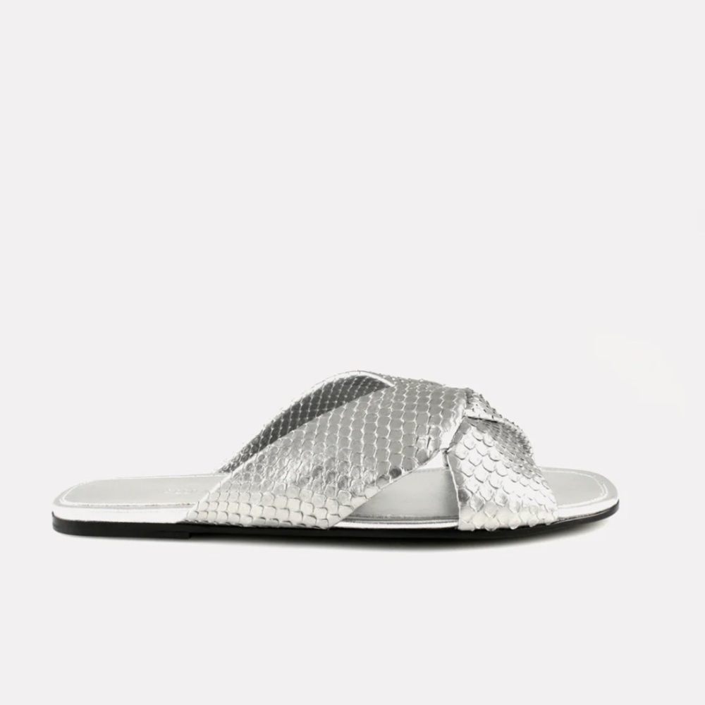 Alumnae Turban Slide Silver Python - image 2